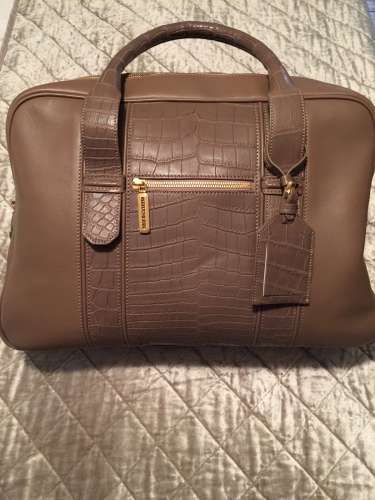 100%Auth. Stefano Ricci NWT Luxury Crocodile Leather Business Bag Handbag Italy